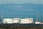 Storage tanks of petroleum products. Oil and chemical refinery