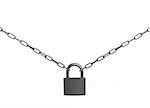 padlock with chain on white background