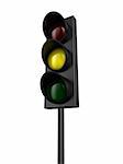 Illustration of a traffic light with yellow colour