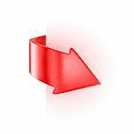 Illustration of a red arrow near sheet of paper