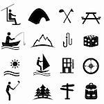 Leisure, sports and recreation icon set