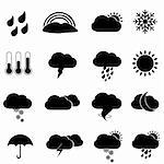 Weather icon set in black