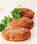 Fried cutlets with the twig of parsley