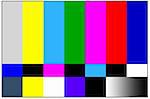 Television colored bars signal. Test signal for TV programming