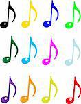 Collection of music notes - vector