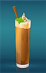Ice coffee with mint and cinnamon