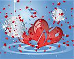 Abstract Valentine days background frame. Vector illustration.