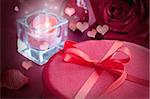 Valentine's day red  luxury present. Holidsy theme with gift