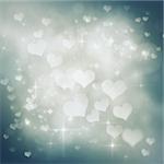 Valentines day abstract nature background with  bokeh lights and hearts