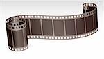 twisted film strip roll for photo or video on white background vector illustration