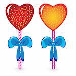 Set of beautiful heart shaped candies. Illustration on white background