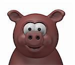 happy swine head - 3d cartoon illustration