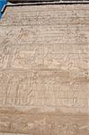 Hieroglypic carvings on wall at the ancient egyptian temple of Khnum in Esna