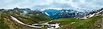Summer Alps mountain (view from Grossglockner High Alpine Road). Three shots stitch image.