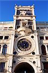 Famous Clock Tower at St. Mark's Square. Venice, Italy
