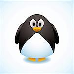 Illustrated cartoon penguin with cute expression