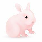 Pink Easter Bunny. Illustration on white background for design