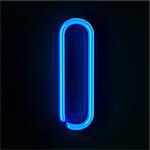 Highly detailed neon sign with the letter I