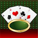 Playing cards background with four aces