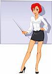 presentation of a business woman, vector illustration