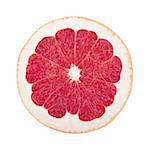Slice of fresh juicy grapefruit with a thick rind