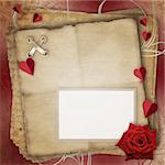 Greeting Card to St. Valentine's Day with hearts and Old Paper