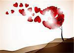 valentine tree, abstract background