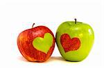 red and green lovers apples