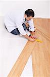 Laying laminate flooring - top view