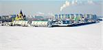 Port Strelka on confluence two rivers in Nizhny Novgorod