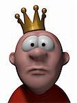 man with crown on his head - 3d illustration