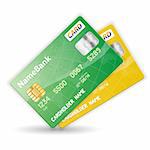 Set of Colorful Plastic Credit Cards, vector illustration