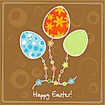 Template egg greeting card, vector illustration