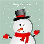 Greeting card with snowman