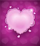 pink glamour heart cloud vector illustration for Valentines day. EPS10. Transparent objects used for shadows and lights drawing