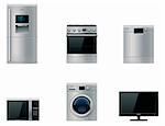 Set of generic major appliances icons