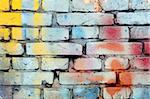 Colorful painted brick wall background