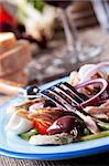 french salad nicoise on a plate