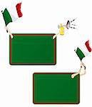 Vector - Italy Sport Message Frame with Flag. Set of Two