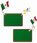 Vector - Mexico Sport Message Frame with Flag. Set of Two