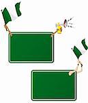 Vector - Nigeria Sport Message Frame with Flag. Set of Two