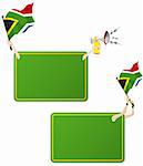 Vector - South Africa Sport Message Frame with Flag. Set of Two