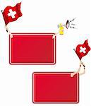 Vector - Switzerland Sport Message Frame with Flag. Set of Two