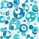 Abstract seamless white pattern with translucent blue and dotted balls (vector EPS 10)