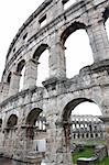 details of roman amphitheater (Colosseum) in Pula, Croatia