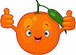 Illustration of Cheerful Cartoon Orange character