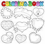 Coloring book hearts collection 1 - vector illustration.