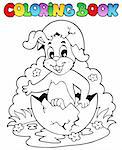 Coloring book with Easter theme 5 - vector illustration.