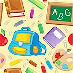 School theme seamless background 1 - vector illustration.