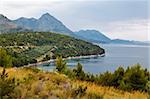 Adriatic Sea and Mountains in Croatia
